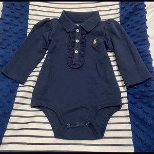Never worn Polo Ralph Lauren Baby Bodysuit (6M) in navy